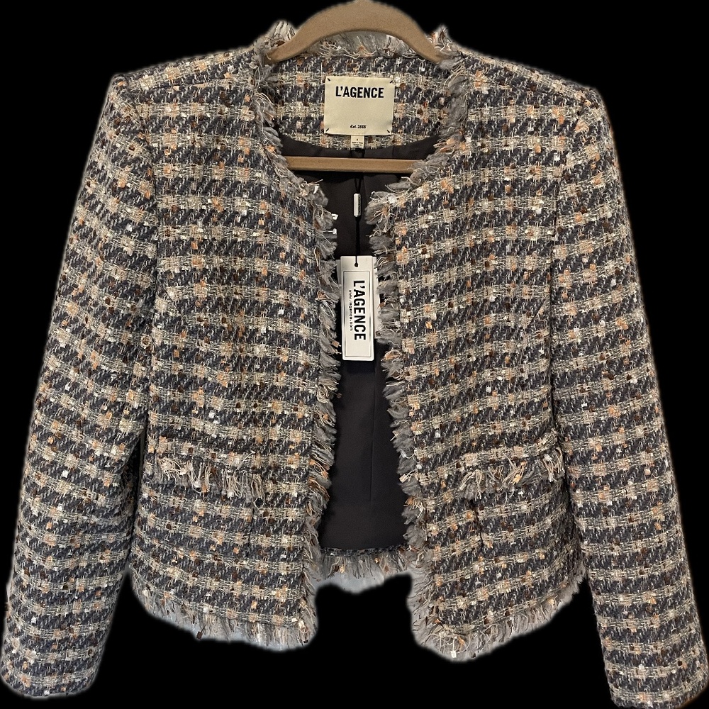 L'Agence Angelina Tweed Jacket Size 8